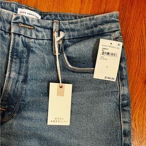 BNWT Good American Good Mom Jeans in Blue586 size 6